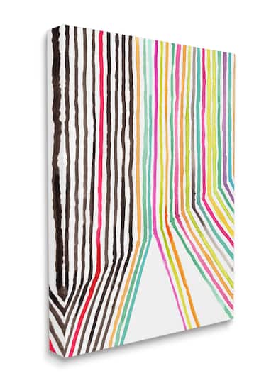 Stupell Industries Multicolor Asymmetrical Line Breaks Canvas Wall Art
